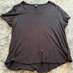 Old Navy Black Short Sleeve V-Neck Tee